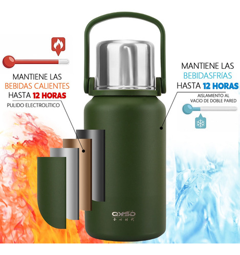 Botella Termo Portátil De Acero Inoxidable De 1000 Ml