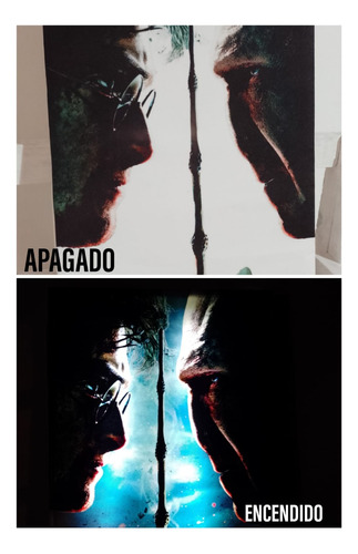Imagen 3 de 3 de Cuadros Decorativos Con Luz Retroiluminados/ Harry Potter