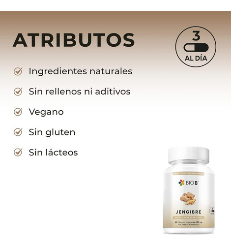 Bio B 3 Pack De 60 Cápsulas Jengibre