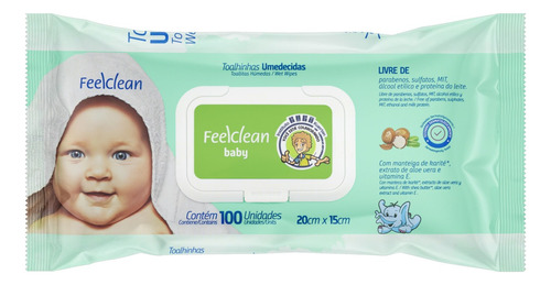 Toalhas umedecidas Feelclean Baby 100 u