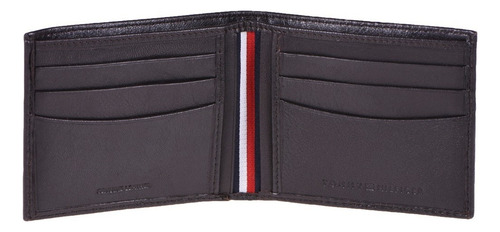 Cartera Tommy Hilfiger Chocolate 31tle3x044-002stl Hombre Diseño De La Tela Liso