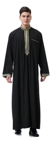 Thobe Kaftan Islámico Abaya Vestido Dubai De Manga Larga