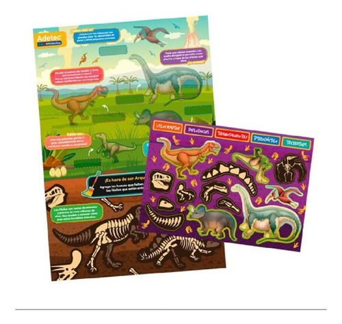 Dinosaurios Láminas Magnéticas Juega Y Aprende