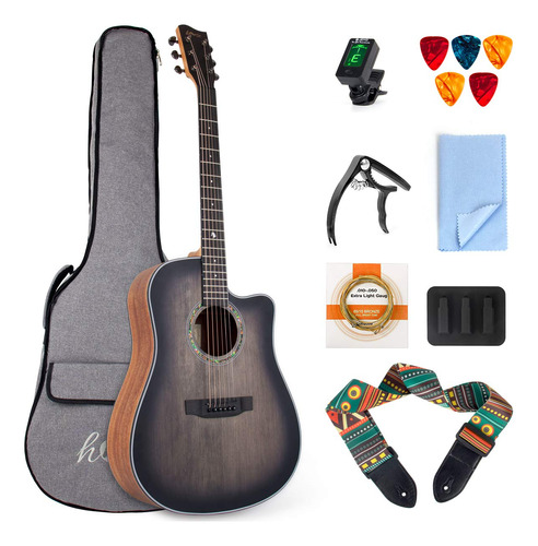 Lotmusic Guitarra Acstica De 41 Pulgadas De Tamao Completo D