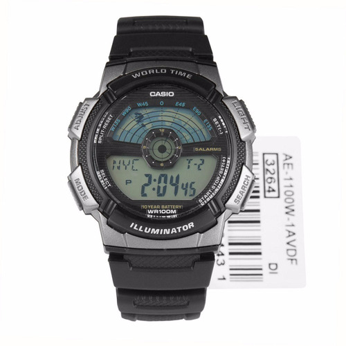 Reloj Casio Ae-1100w-1a Para Caballero Negro/plateado Origin