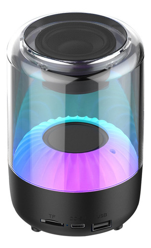 Bocina Bluetooth Portátil Altavoz Inalámbrico Con Luces Led Color Negro