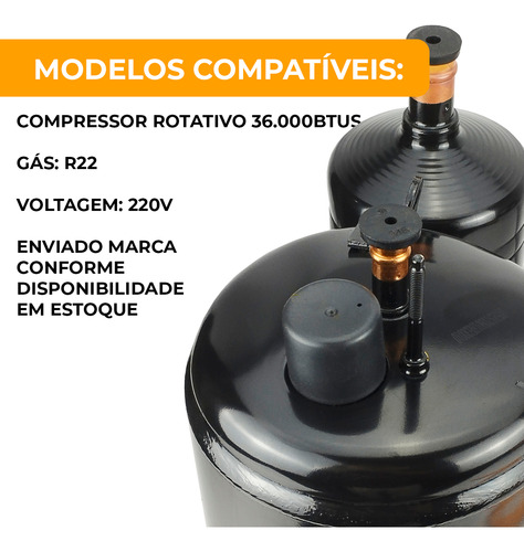 Compressor 36.000btus R22 220v Scroll 1f 3tr Sbr120h16a