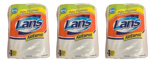 Papel Higiénico Hoja Simple Lans 4x30 Metros Pack X3u