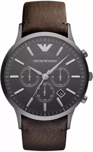 Relógio 0018g Empório Armani Ar2462 Couro C/ Caixa