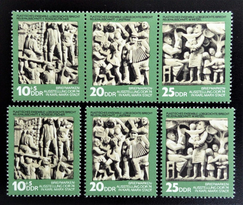 Alemania Ddr Arte Serie Mi 1988-90 Filatelist 74 Mint L15979