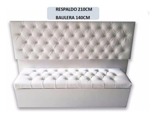 Respaldo Capitone Talampaya 210cm + Baulera 140cm Envio Grat