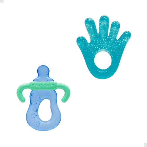 Mordedor Massageador Gengiva Buba Bebê Com Água Kit Com 2