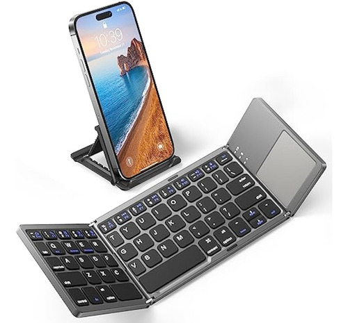 Teclado Bluetooth Plegable Con Panel Táctil,