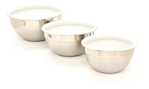 Set 3 Bowl Acero Inoxidable Bq Mica Forma Redonda Oferta