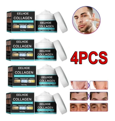 Crema Facial Masculina Con Colágeno+rejuvenecedores Hialauró