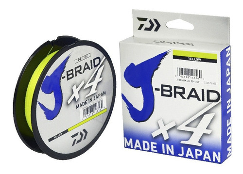 Linha Multifilamento Daiwa J-braid X4 0,33mm Amarelo 135m