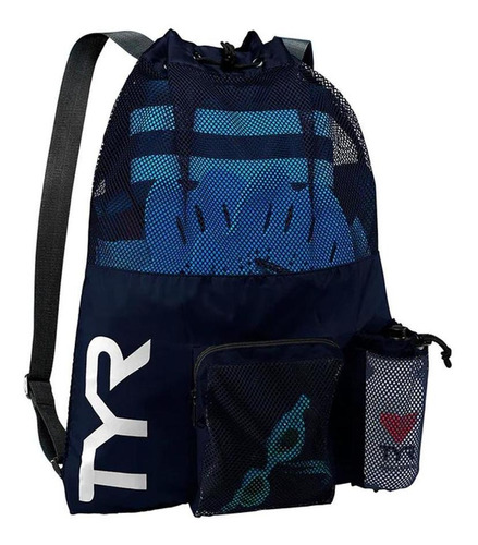 Mochila Natação Big Mesh Mummy 40 Litros Backpack Tyr Cor Azul-marinho