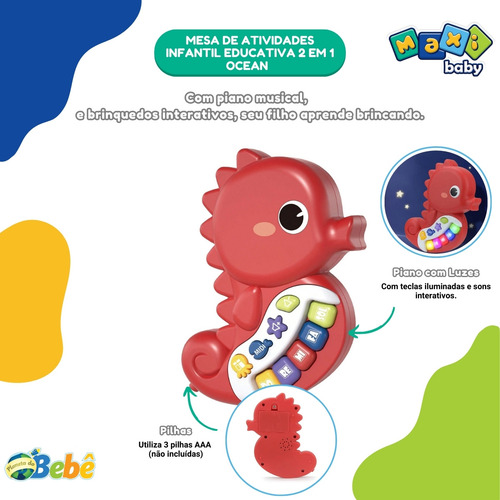 Mesinha Atividades BebĂȘ Educativa 2 Em 1 Azul Maxi Baby
