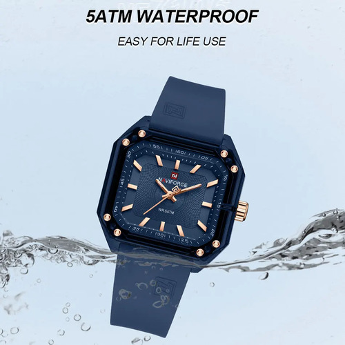 Reloj De Negocios De Cuarzo Naviforce Con Esfera Cuadrada Y