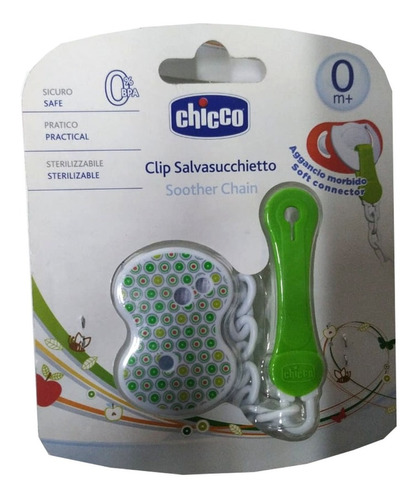 Clip Porta Chupete Chicco 0+ De Colores- Aj Hogar