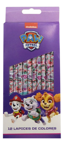 Pack X 12 Lapices Colores Paw Patrol
