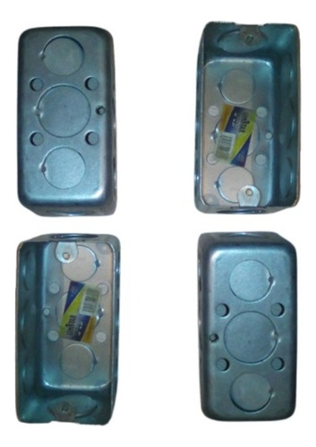 Cajetin Rectangular Metálico 1/2'' / 3/4'' Pack 10 Und