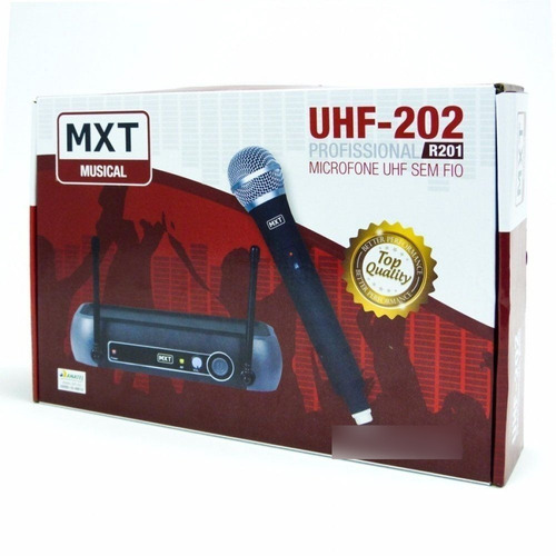 Imagem 1 de 3 de Microfone Sem Fio Mxt, Modelo Uhf 202 / R201