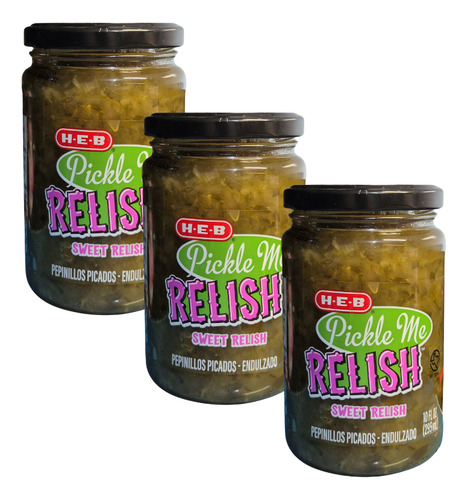 Heb Pickle Me Relish Pepinillos Picados Dulce