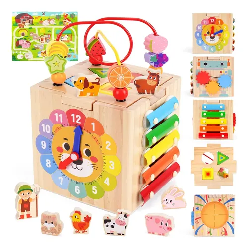 Celarlo Fidget Busy Cube Para Niños, Juguete Sensorial De Viaje Para Ninos Pequenos Juguetes Educativos Montessori De Madera Regalo Para Ninos Celarlo Fidget Busy Cube Para Niños, Juguete Sensorial De Viaje Para Ninos Pequenos Juguetes Educativos Montessori De Madera Regalo Para Ninos