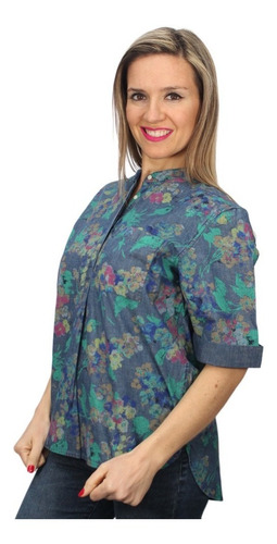 Imagen 2 de 8 de Camisa De Jean Gap Estampada M/c Importada Talles Divina
