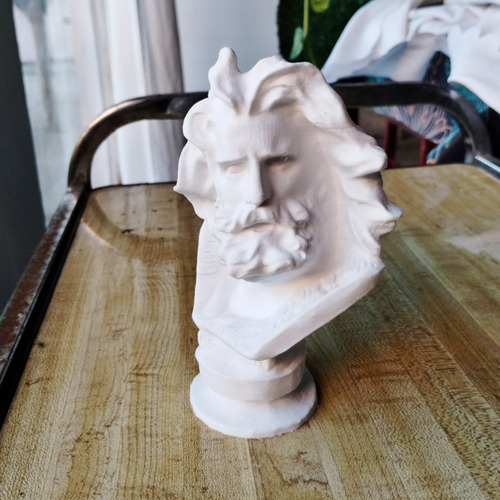 Busto Zeus Dios Griego Escultura Decorativa 15cm 3d Estatua
