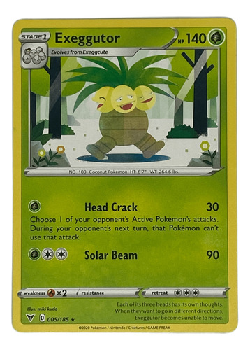 Exeggutor Carta Pokémon Original Tcg Inglés