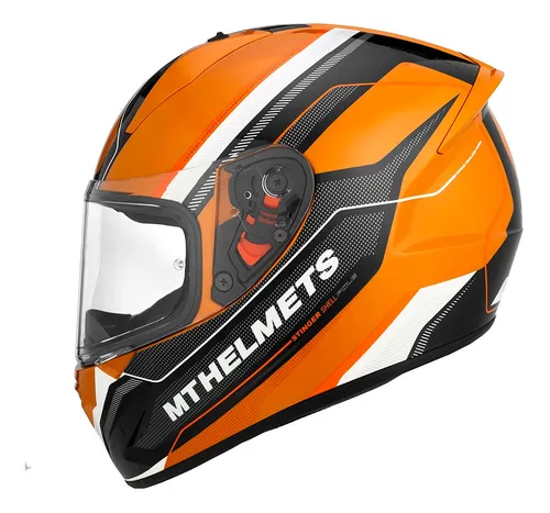 Casco Moto Integral Mt Stinger 2 Zivze B4 Naranja Fluo