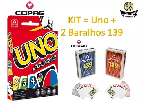 Kit 2 Unidades Jogo De Cartas Uno Diversão Para Todas As Idades