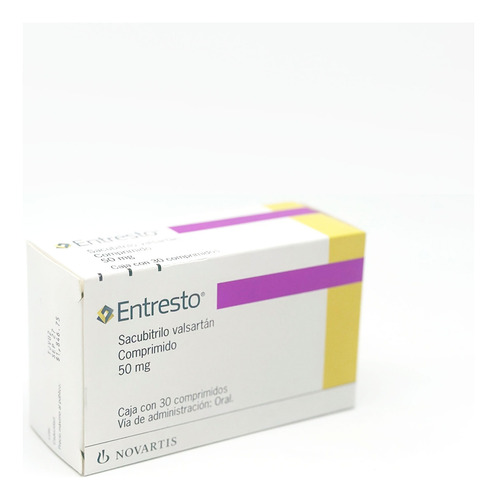 Entresto Sacubitrilo Valsartán 50mg C/30 Comprimido- 3 Pack