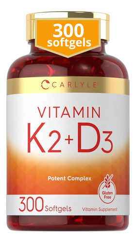 Vitamina D3 + K2 Mk7 10000iu 200 Mcg 180 Capsulas Blandas Us