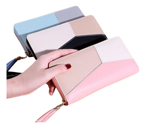 Billetera Cartera De Moda Con Cremallera Para Mujer Elegante