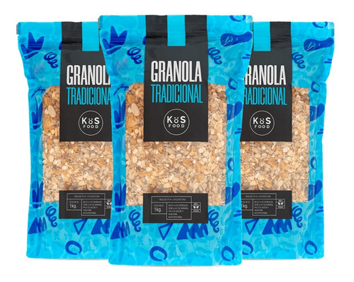 Granola Mix Tradicional Kos Food  1 Kg - 3 Unidades