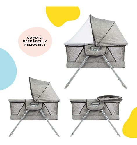 Cuna Moisés Mecedor Safety 1st Nap & Go Color Gris