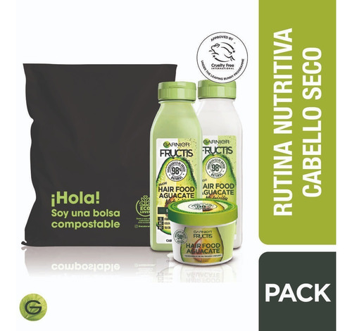 Pack Shampoo+acond+tratamiento Hair Food Palta Fructis
