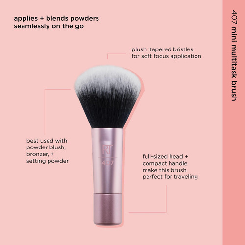 Brocha De Maquillaje Real Techniques Mini Multitask, Vegana,