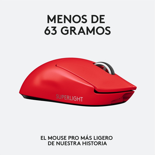 Mouse Gamer Inalámbrico Logitech G Pro X Superlight - Rojo