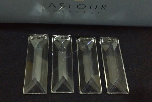 Imagem 2 de 6 de 10 Cristais Asfour Retângulo 1 Furo 6,3 Cm Para Lustres