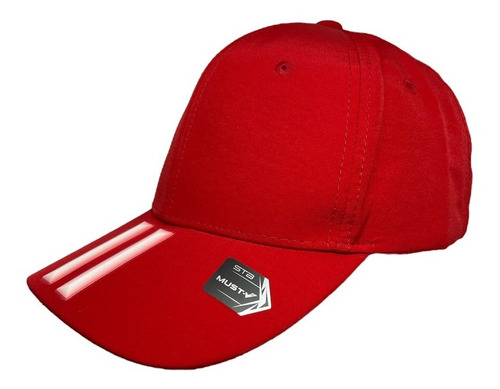 Gorra Lisa Con 2 Lineas Plasticas 3d Ajuste De Velcro