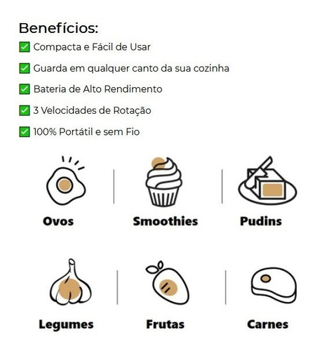 Processador + Batedeira +triturador Elétrico Alho Ovo 3 Em 1