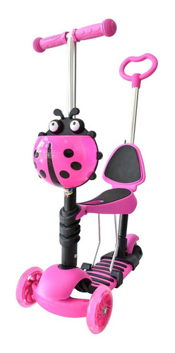 Patin Scooter Con Barra Push Y Asiento Para Niños