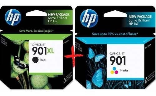 Combo Hp 901xl Negro + Hp 901 Color Original Oferta