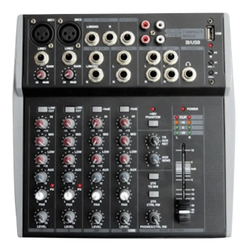 Mezcladora De 8 Canales Soundtrack Usb Mx-802usb Full