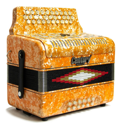 Century C3012fana Acordeón 31 Botones 12 Bajos Naranja Msi Color Amarillo