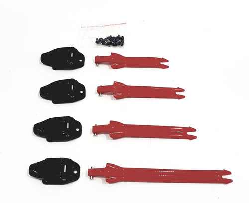 Kit 4 Broches Y Correas Botas Ufo Obsidian Rojo Solomototeam